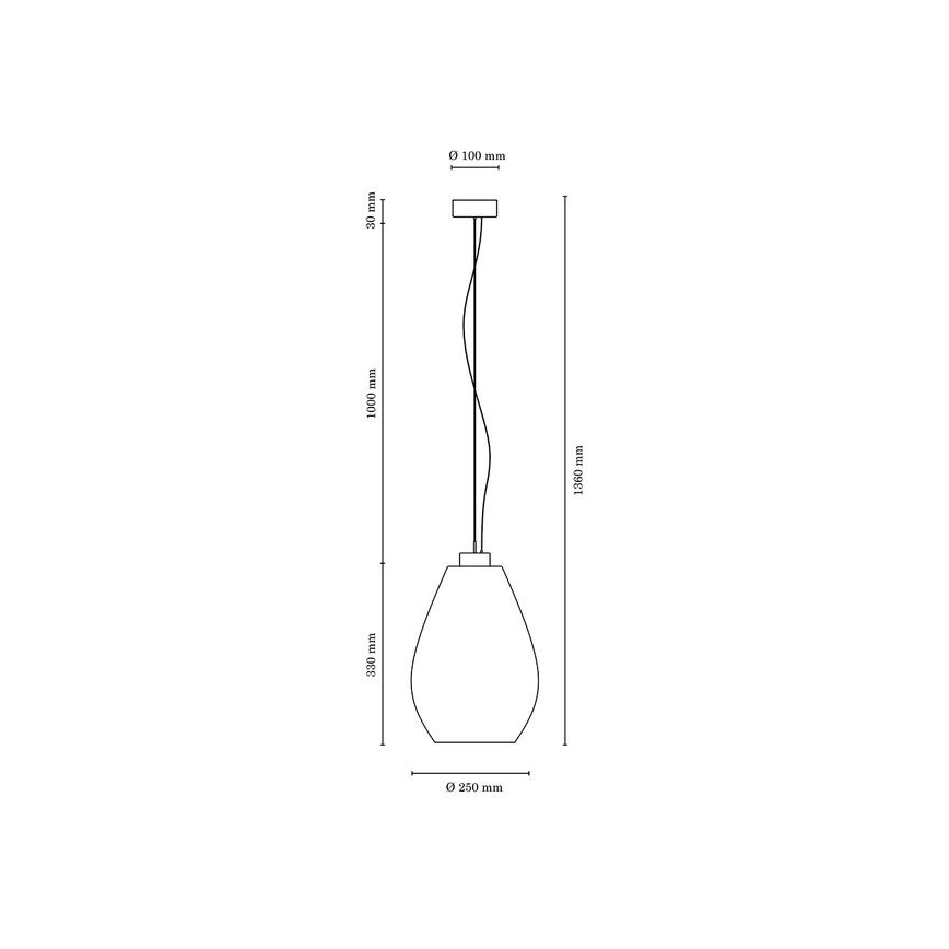 Deckenleuchte an Kabel PIRO 1xE27/60W/230V Buche