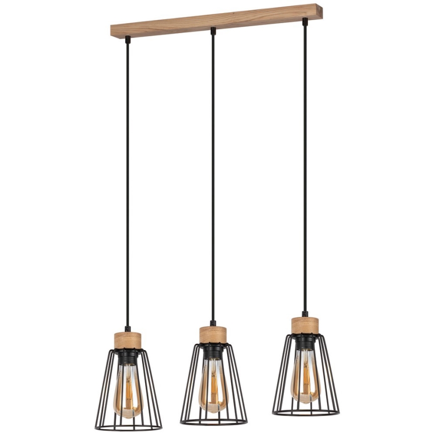 Spot-Light - Hängeleuchte ORAZIO 3xE27/60W/230V Eiche