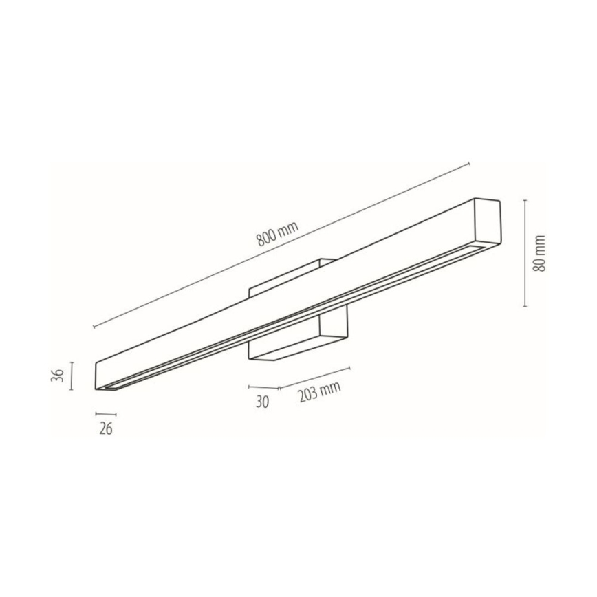 LED Badezimmer-Wandleuchte AQUAVIVA LED/12W/230V 80 cm IP44 Eiche