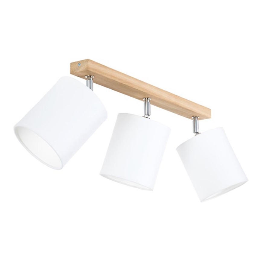 Spotleuchte APRILLIA 3xE27/25W/230V Eiche/Weiß