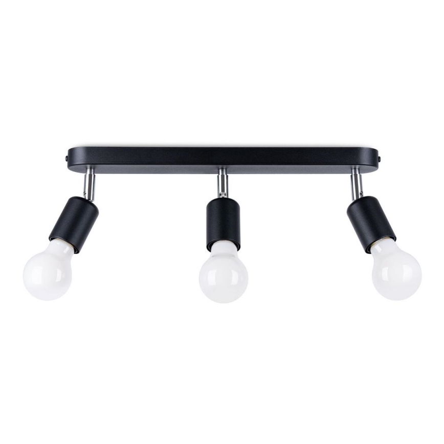 Spotlight FORNES 3xE27/60W/230V schwarz