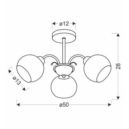 Stangenleuchte NESTOR 3xE27/40W/230V Messing