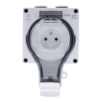 Steckdose für Feuchträume 230 V/16 A, Schutzart IP66