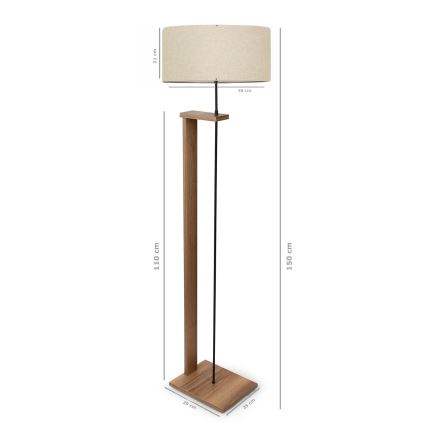Stehlampe AYD 1xE27/40W/230V braun/beige