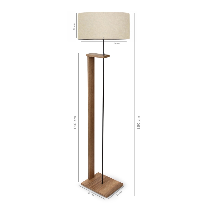 Stehlampe AYD 1xE27/40W/230V braun/beige