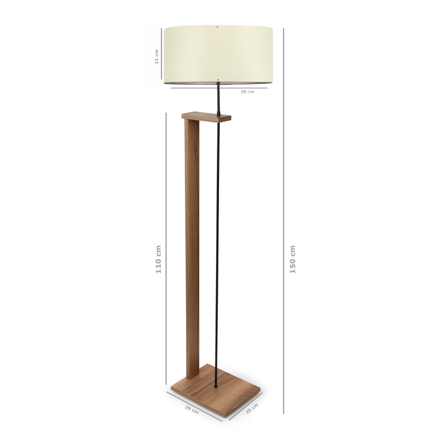 Stehlampe AYD 1xE27/40W/230V braun/creme