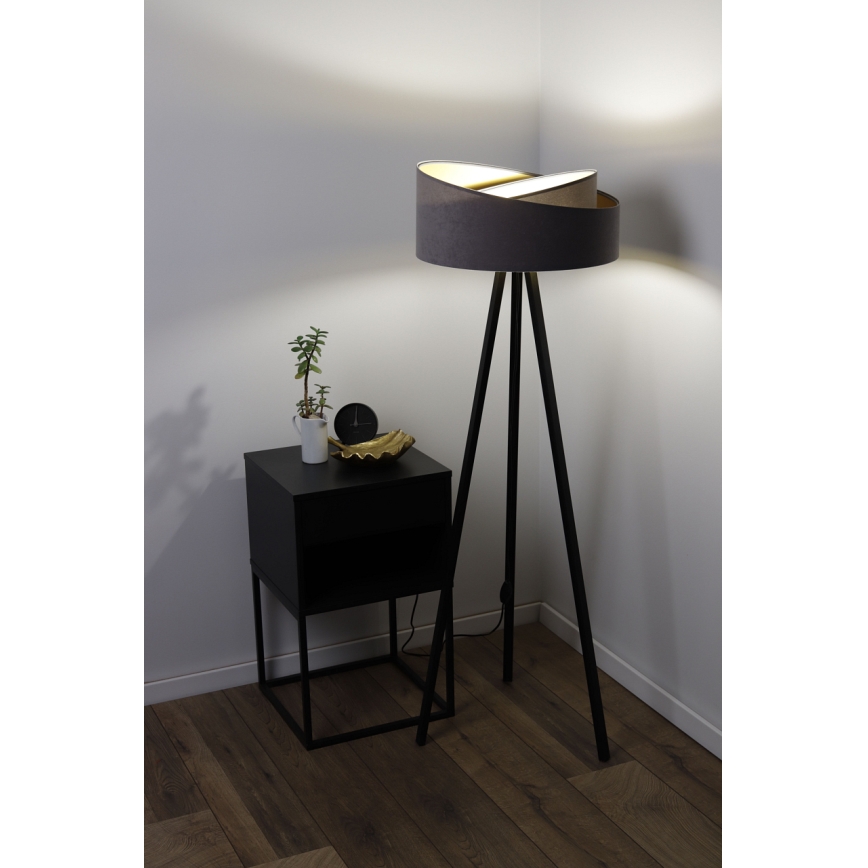 Stehlampe GALAXY 1xE27/60W/230V grau/creme/wenge