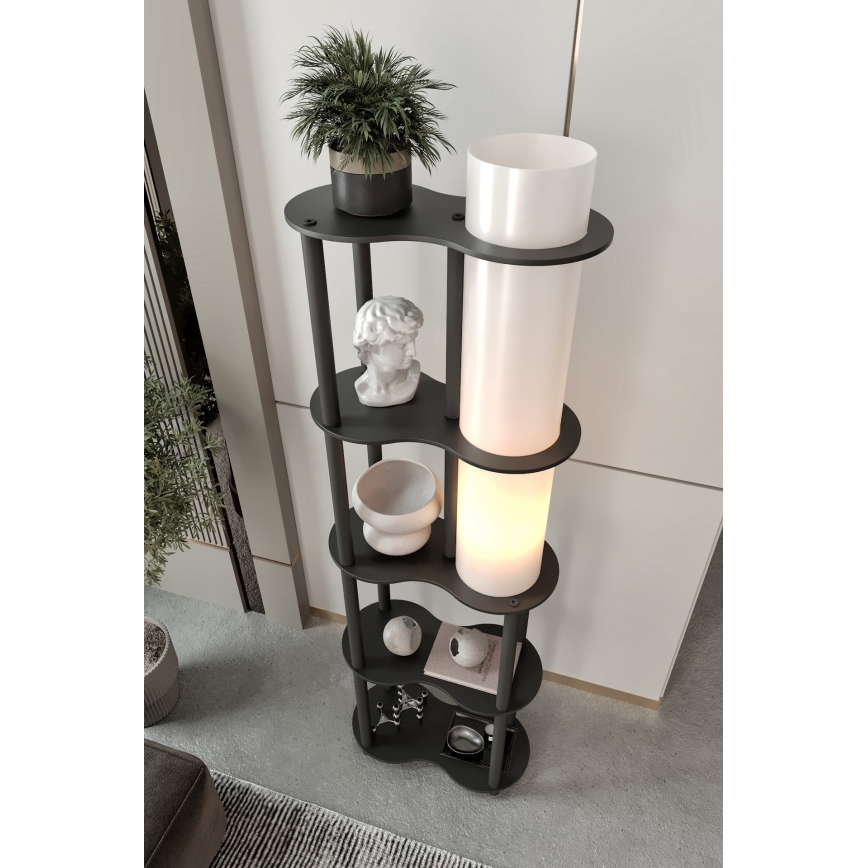 Stehlampe mit Regalen NOTO 1xE27/40W/230V schwarz