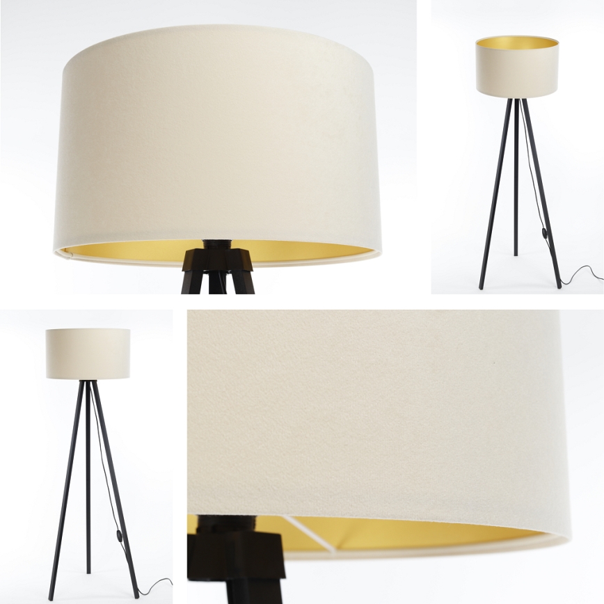 Stehlampe STANDART 1xE27/60W/230V creme/wenge