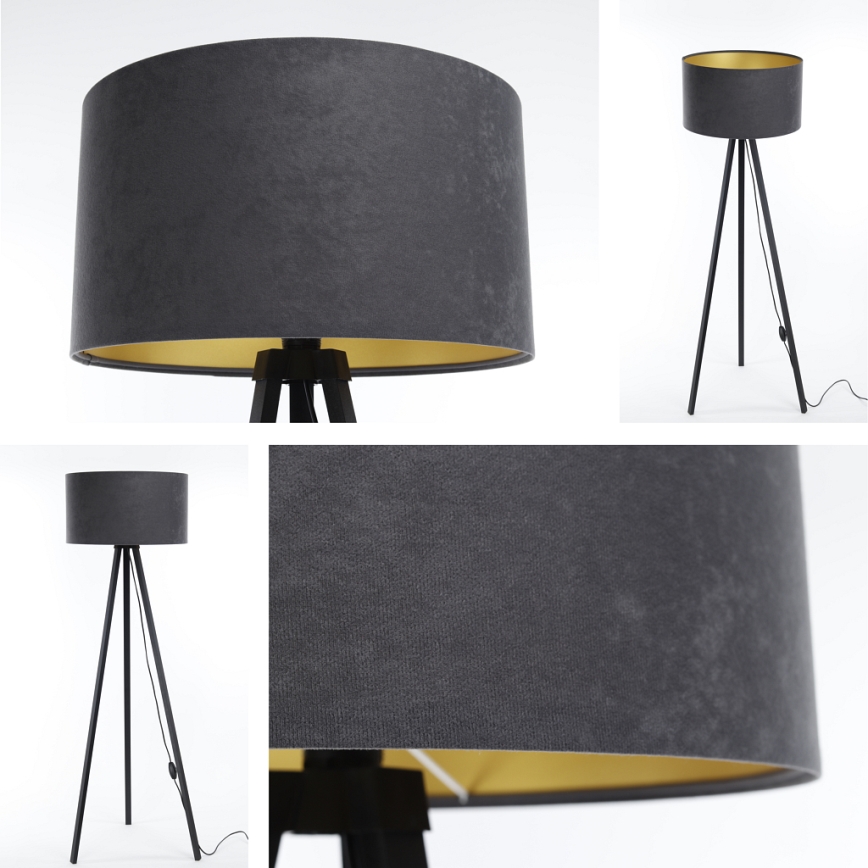 Stehlampe STANDART 1xE27/60W/230V grau/wenge