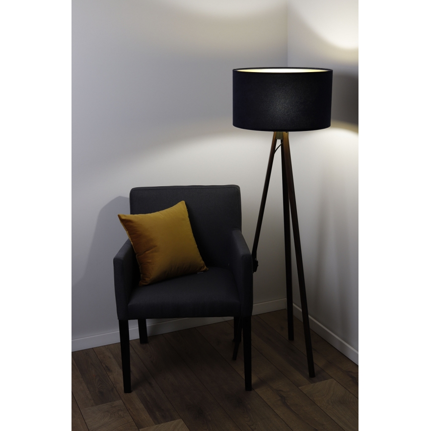 Stehlampe STANDART 1xE27/60W/230V schwarz/wenge
