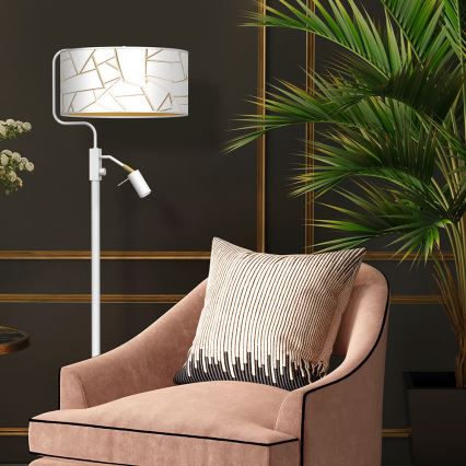 Stehlampe ZIGGY 1xE27/40W/230V + 1xGU10/MR11/7W Weiß/Gold