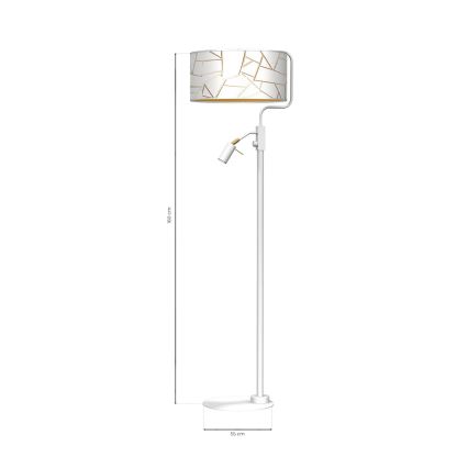 Stehlampe ZIGGY 1xE27/40W/230V + 1xGU10/MR11/7W Weiß/Gold