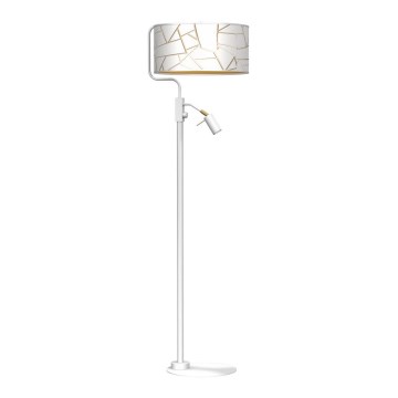 Stehlampe ZIGGY 1xE27/40W/230V + 1xGU10/MR11/7W Weiß/Gold