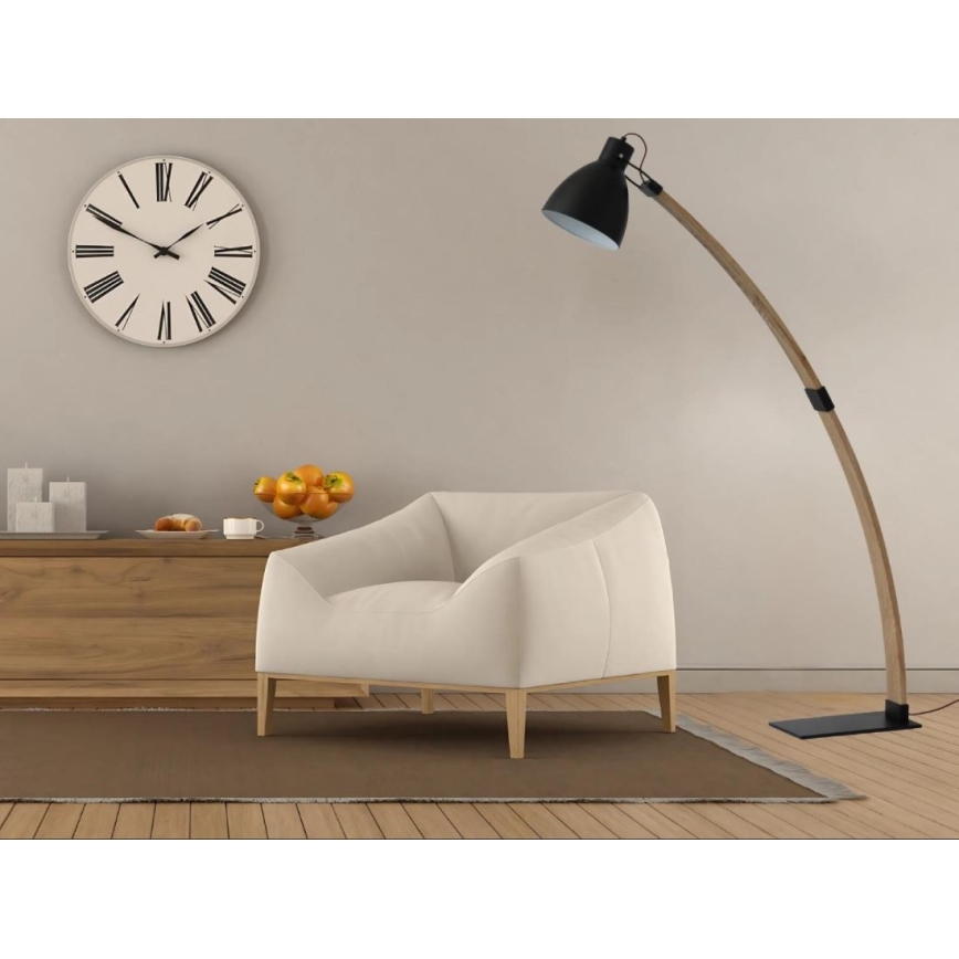 Stehleuchte 1xE27/60W/230V Esche/Schwarz