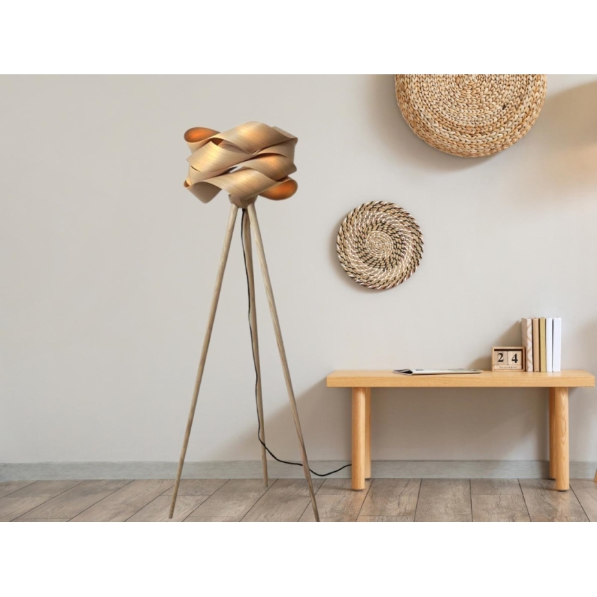 Stehleuchte 1xE27/60W/230V Massivholz/Furnier/Esche