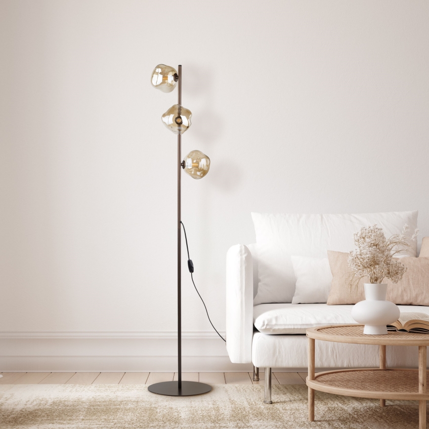 Stehleuchte LAVA 3xG9/8W/230V bronzefarben/rauchbeige
