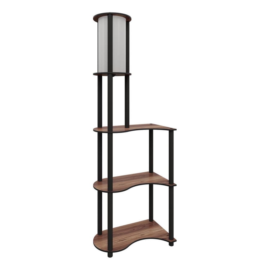 Stehleuchte mit Ablagen 1xE27/40W/230V 140 cm schwarz/braun