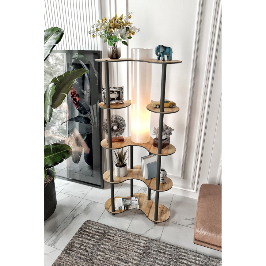 Stehleuchte mit Ablagen 1xE27/40W/230V 150 cm schwarz/beige