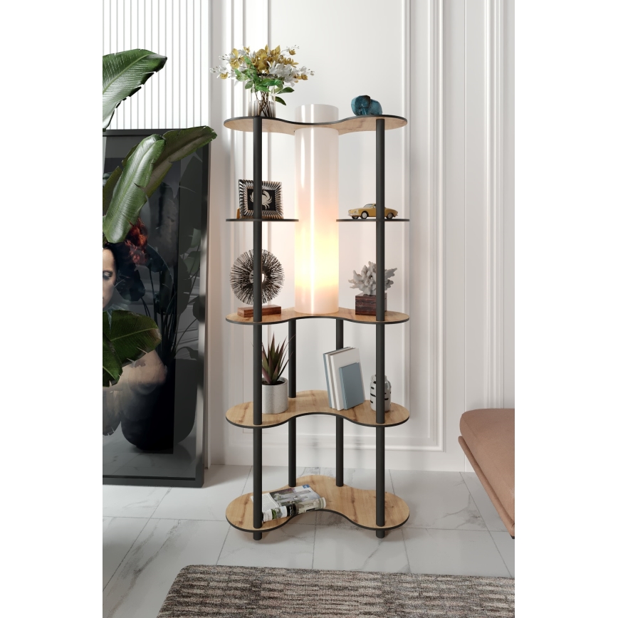 Stehleuchte mit Ablagen 1xE27/40W/230V 150 cm schwarz/beige