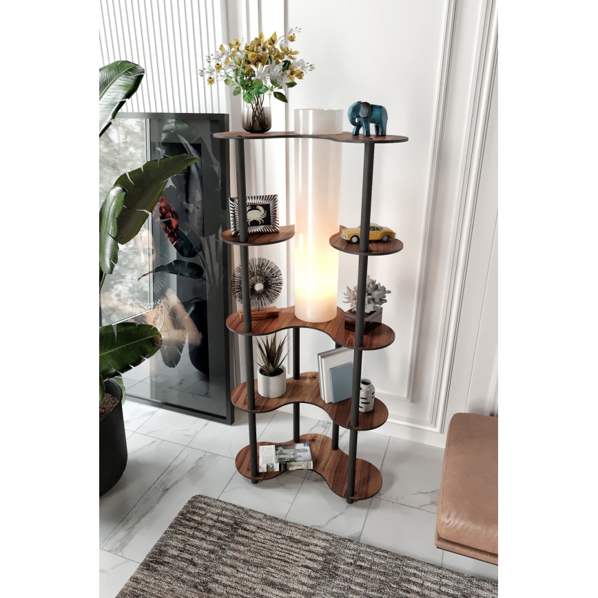 Stehleuchte mit Ablagen 1xE27/40W/230V 150 cm schwarz/braun