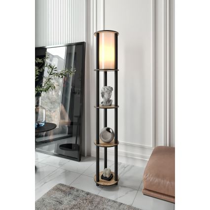 Stehleuchte mit Ablagen 1xE27/40W/230V 150 cm schwarz/braun