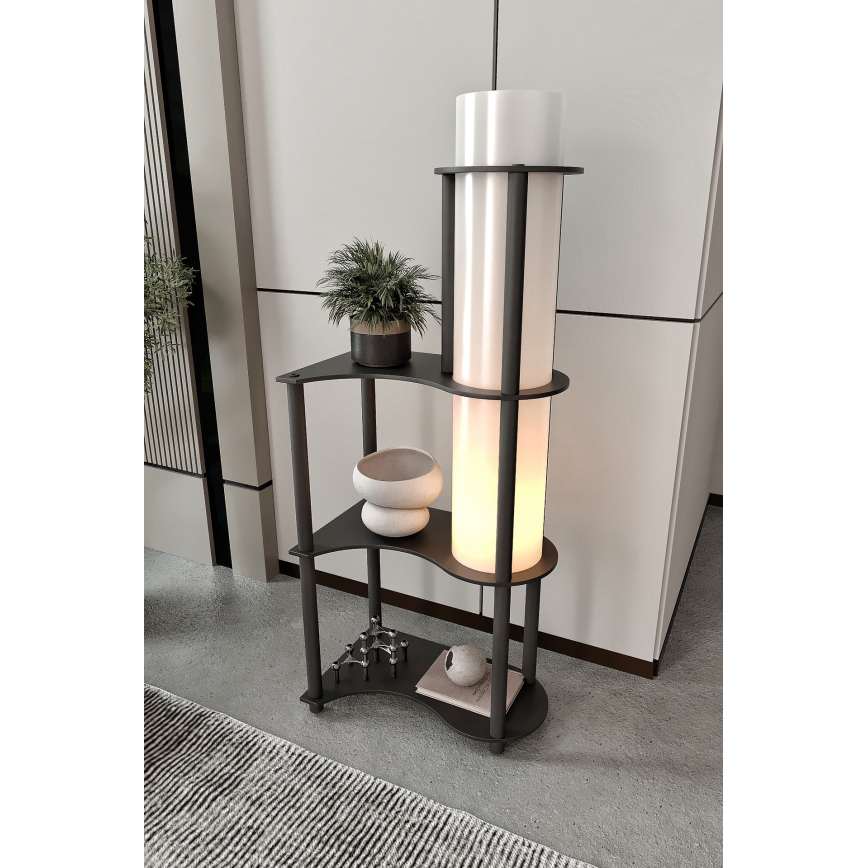 Stehleuchte mit Regalen NOTO 1xE27/40W/230V Schwarz