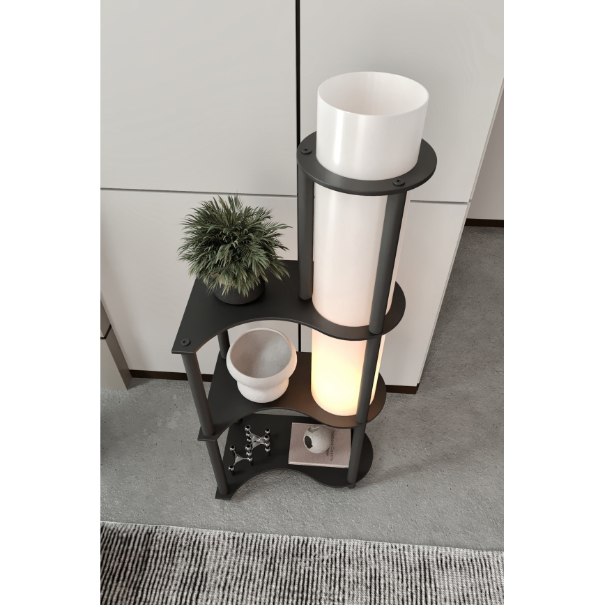 Stehleuchte mit Regalen NOTO 1xE27/40W/230V Schwarz