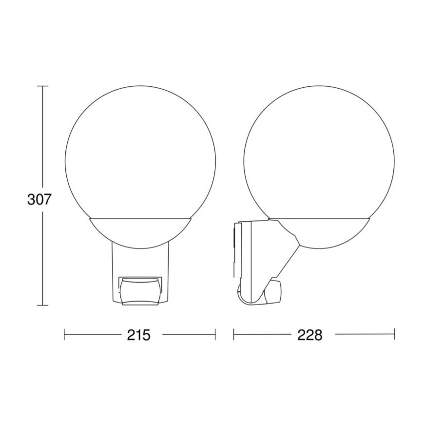 STEINEL 005535 - Außenwandleuchte mit Sensor L585S 1xE27/60W schwarz IP44