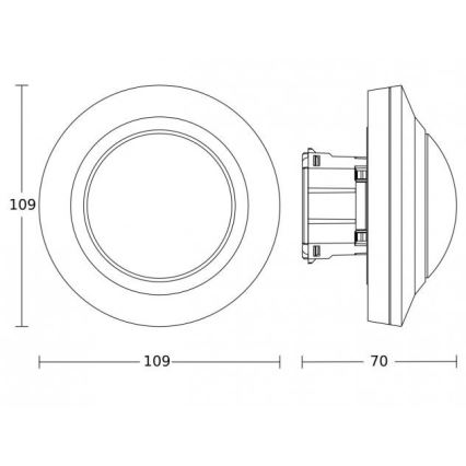 Steinel 087968 - Einbau-Bewegungssensor mit Präsenzsensor PD-8 ECO KNX 360° schwarz