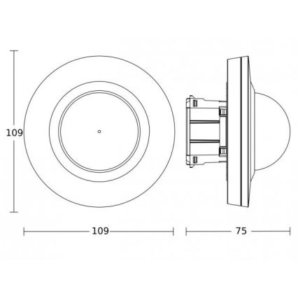 Steinel 088026 - Einbau-Bewegungssensor mit Präsenzsensor PD-24 ECO KNX 360° schwarz