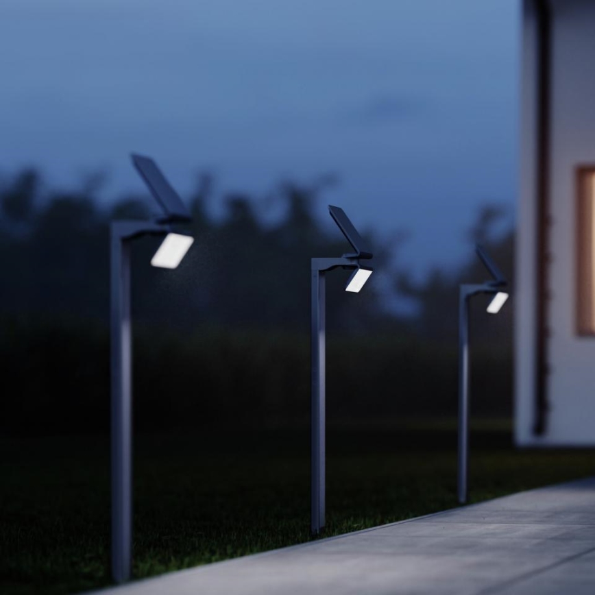 STEINEL 671211 - Solar-LED-Strahler mit Sensor XSolar GL-S 0,5W/LED silber IP44 2500 mAh