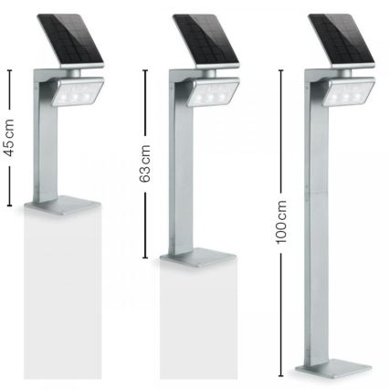 STEINEL 671211 - Solar-LED-Strahler mit Sensor XSolar GL-S 0,5W/LED silber IP44 2500 mAh