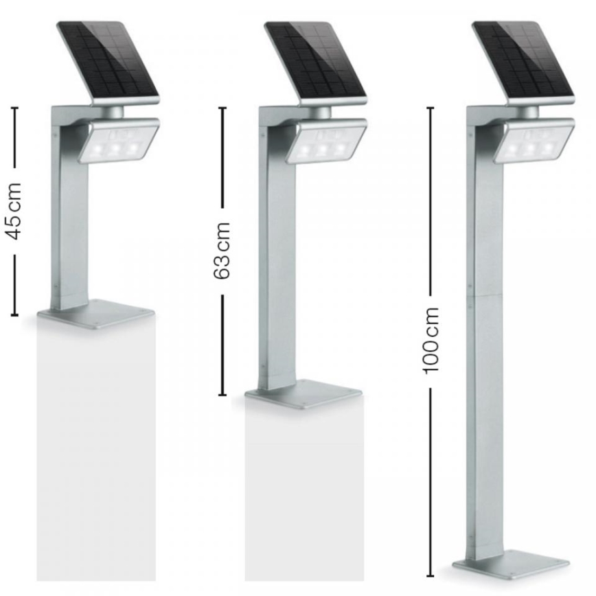 STEINEL 671211 - Solar-LED-Strahler mit Sensor XSolar GL-S 0,5W/LED silber IP44 2500 mAh
