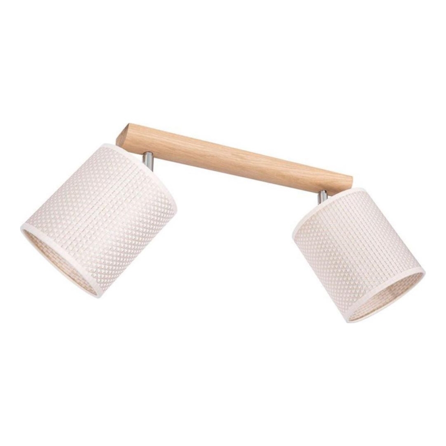 Strahler BENITA 2xE27/25W/230V cremefarben/Eiche