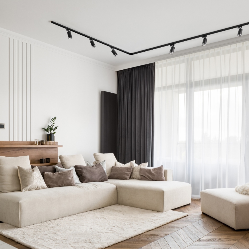 Strahler in Schienensystem 5xGU10/25W/230V 3 m schwarz