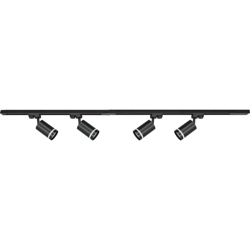 Strahler mit Schienensystem PIPE 4xGU10/10W/230V 2x1m schwarz