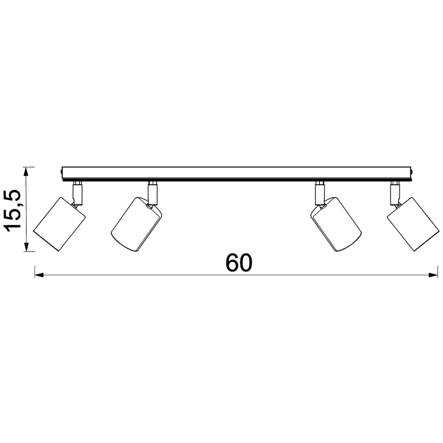 Strahler TULON 4xGU10/8W/230V weiß/Eiche