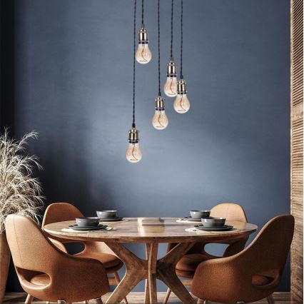 Stromkabel 5xE27/60W/230V bronzen