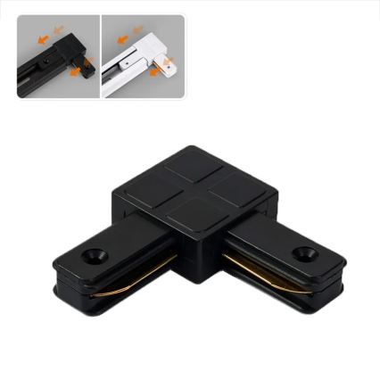 Stromschienenadapter für Leuchten, einphasig (Typ L), schwarz
