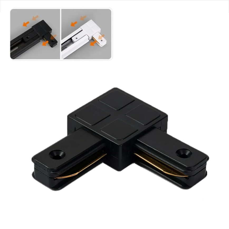 Stromschienenadapter für Leuchten, einphasig (Typ L), schwarz