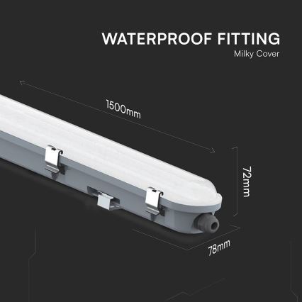 Technische LED-Feuchtraumleuchte mit Bewegungs- und Dämmerungssensor, 48 W, 230 V, IP65, 4000 K, 150 cm