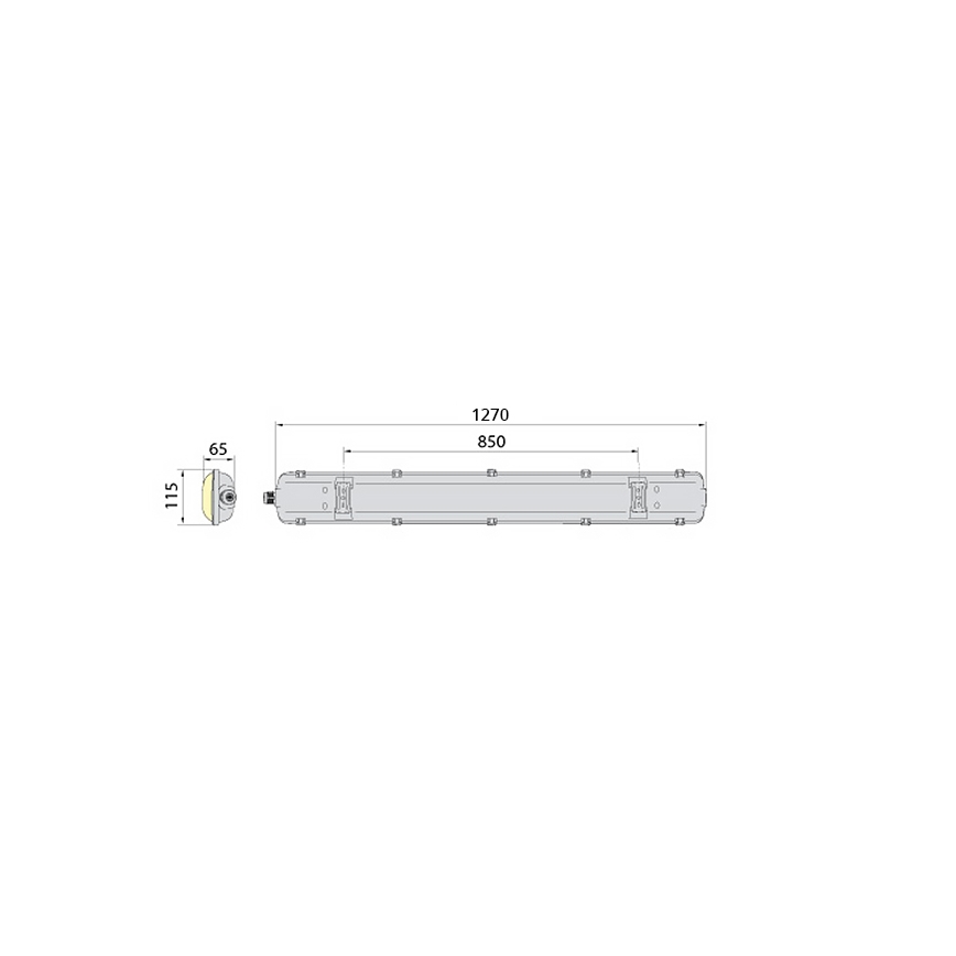 Technische Leuchtstofflampe 2xG13/18W/230V IP65 1270 mm