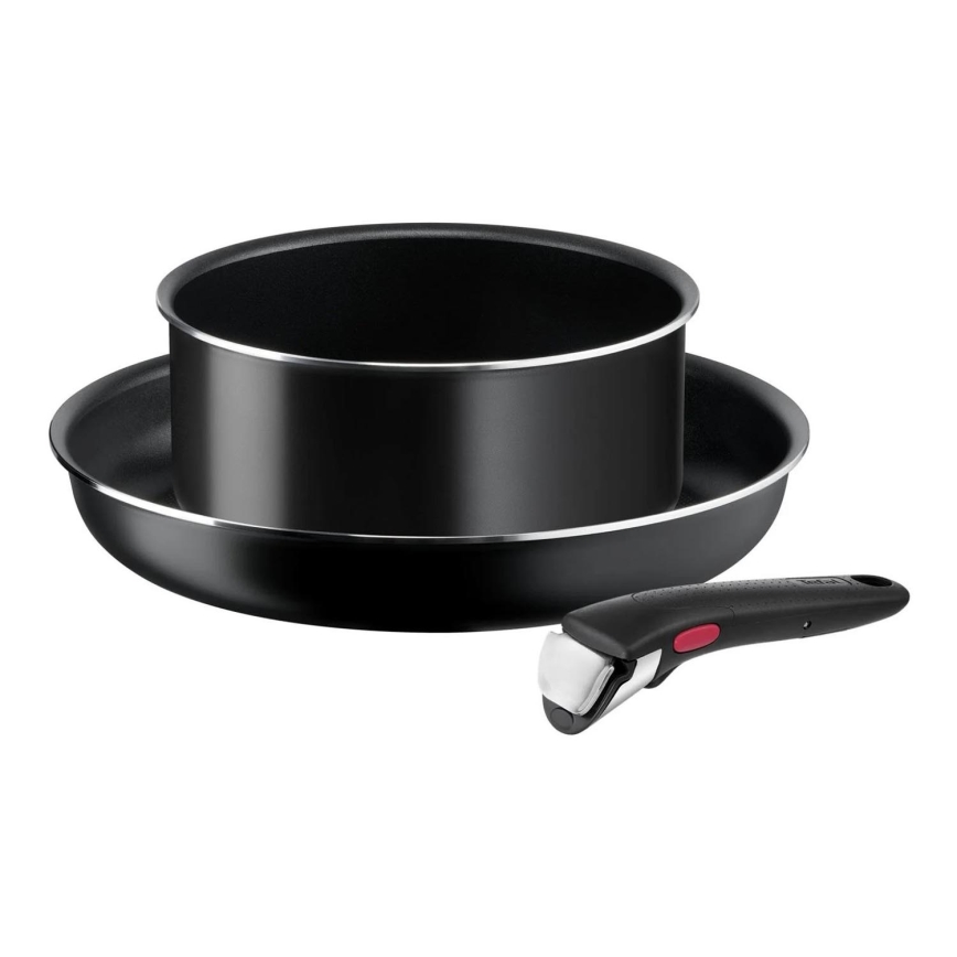 Tefal - 3-teiliges Kochgeschirr-Set INGENIO EASY COOK & CLEAN BLACK