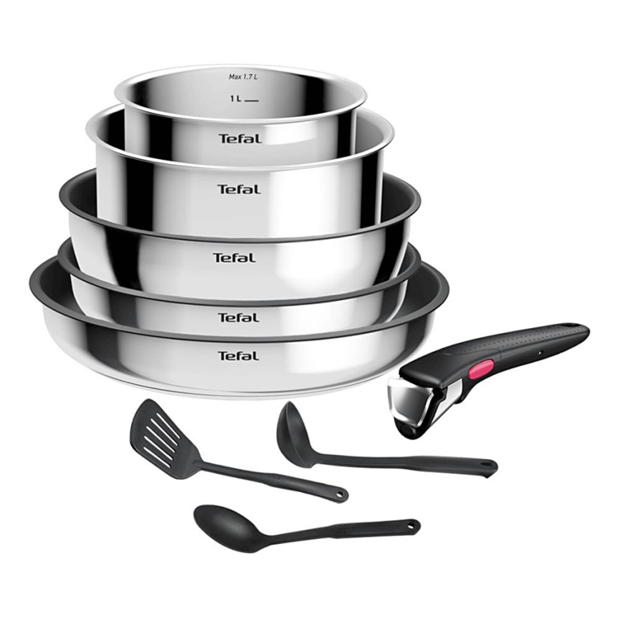 Tefal - 9-teiliges Kochgeschirrset INGENIO COOK, Edelstahl