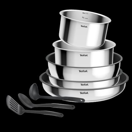 Tefal - 9-teiliges Kochgeschirrset INGENIO COOK, Edelstahl