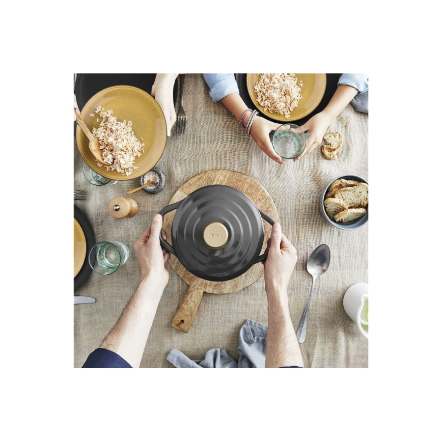 Tefal - Kochtopf mit Deckel AIR 20 cm Anthrazit