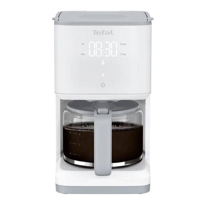 Tefal - Filterkaffeemaschine mit LCD-Display SENSE 1000W/230V weiß
