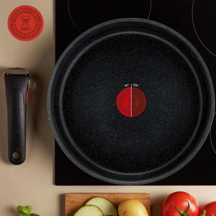 Tefal - 8-teiliges Kochgeschirr-Set INGENIO BLACK STONE
