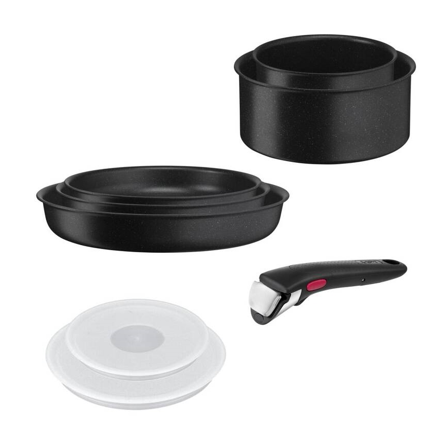 Tefal - 8-teiliges Kochgeschirr-Set INGENIO BLACK STONE